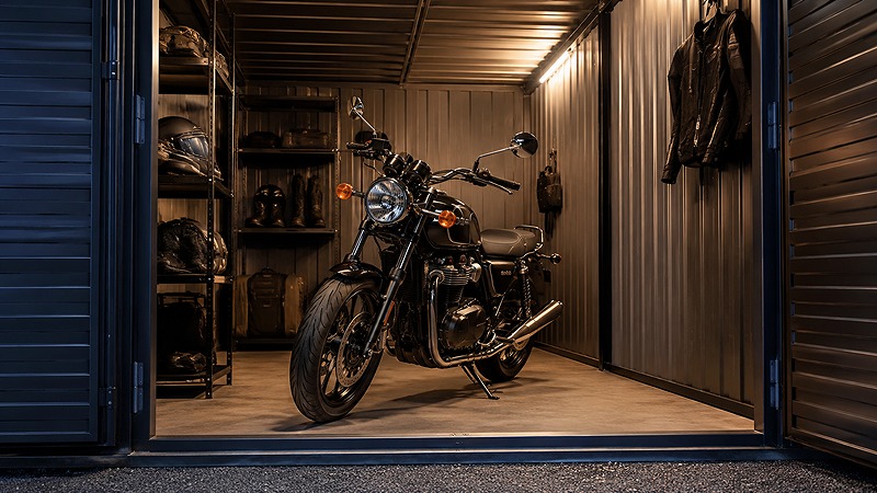 加瀬倉庫のバイクヤードでバイクを保管するイメージ