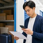 加瀬倉庫のトランクルーム解約手続きを確認する人