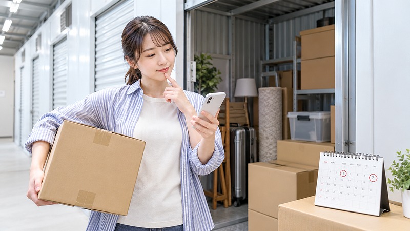 トランクルームを1日・1週間だけ利用するイメージ