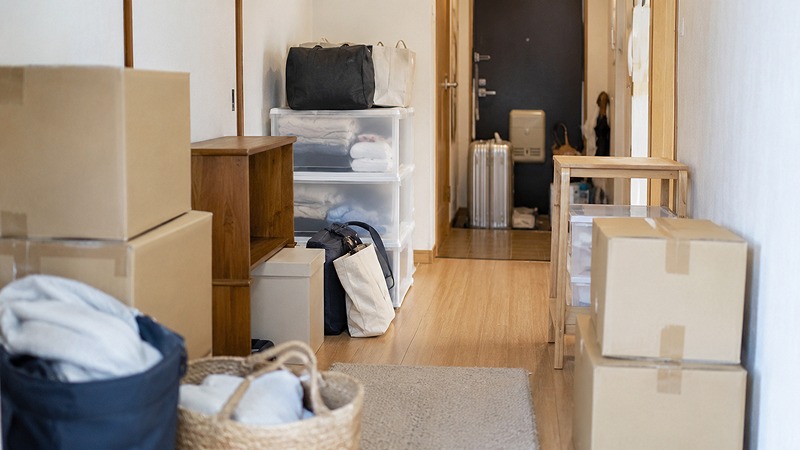 引っ越し荷物が多く一時保管に困っている部屋