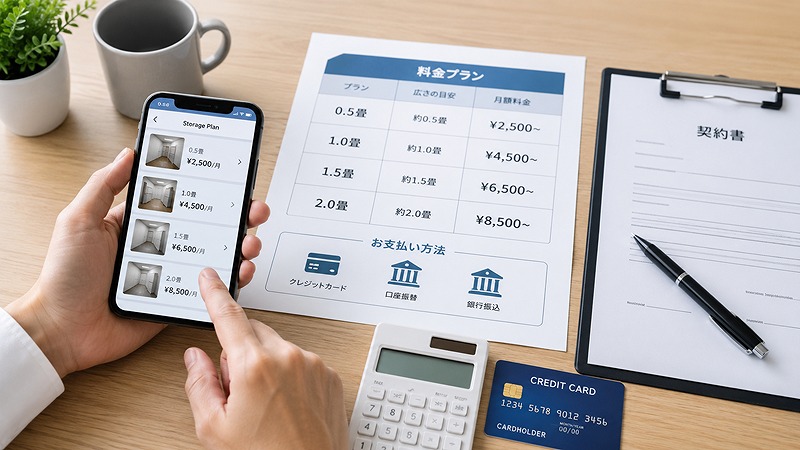 スペラボのトランクルーム料金を確認するイメージ