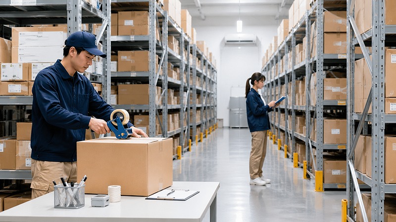 荷物を保管する清潔な倉庫のイメージ