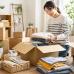 ミニクラに預ける荷物を自宅で整理している様子