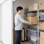 トランクルームに荷物を収納する様子